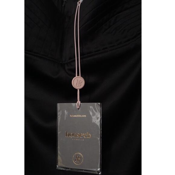 House of CB Kara Black Corset Satin Mini Dress L+ NWT Bustier Cocktail Party - Picture 6 of 11